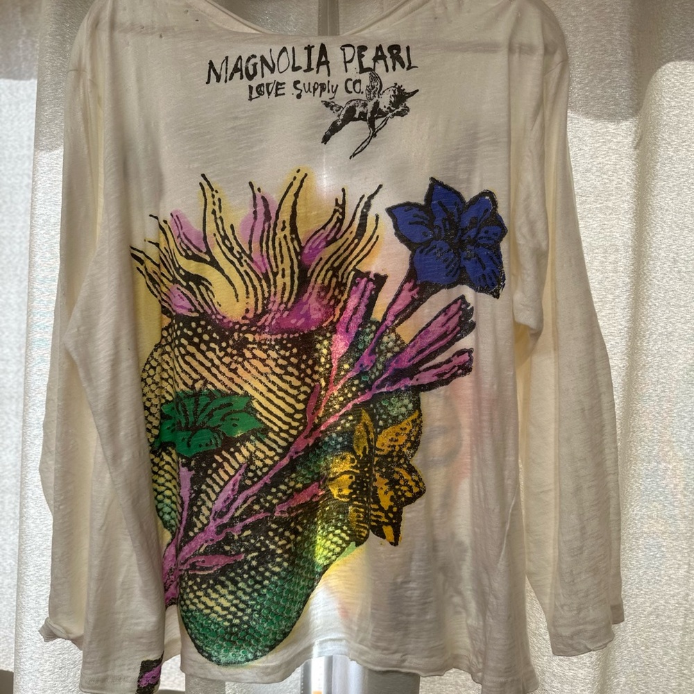 Magnolia Pearl Love Graphic Shirt in Orange and Black - Picture 4 of 5
